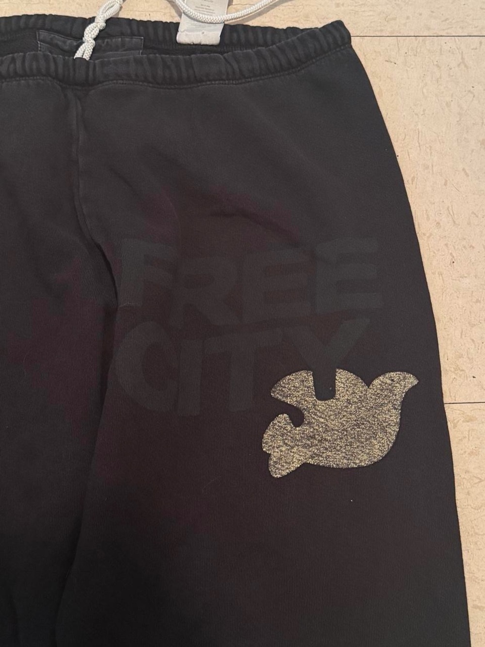 freecity Black Jogger Pants with Gold Dove Accent - Picture 2 of 5